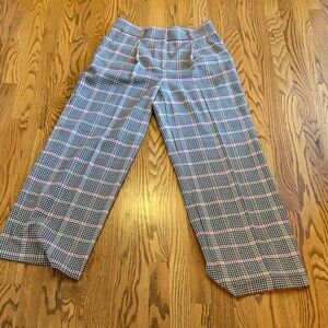 LOFT Plaid Wide-Leg Pants